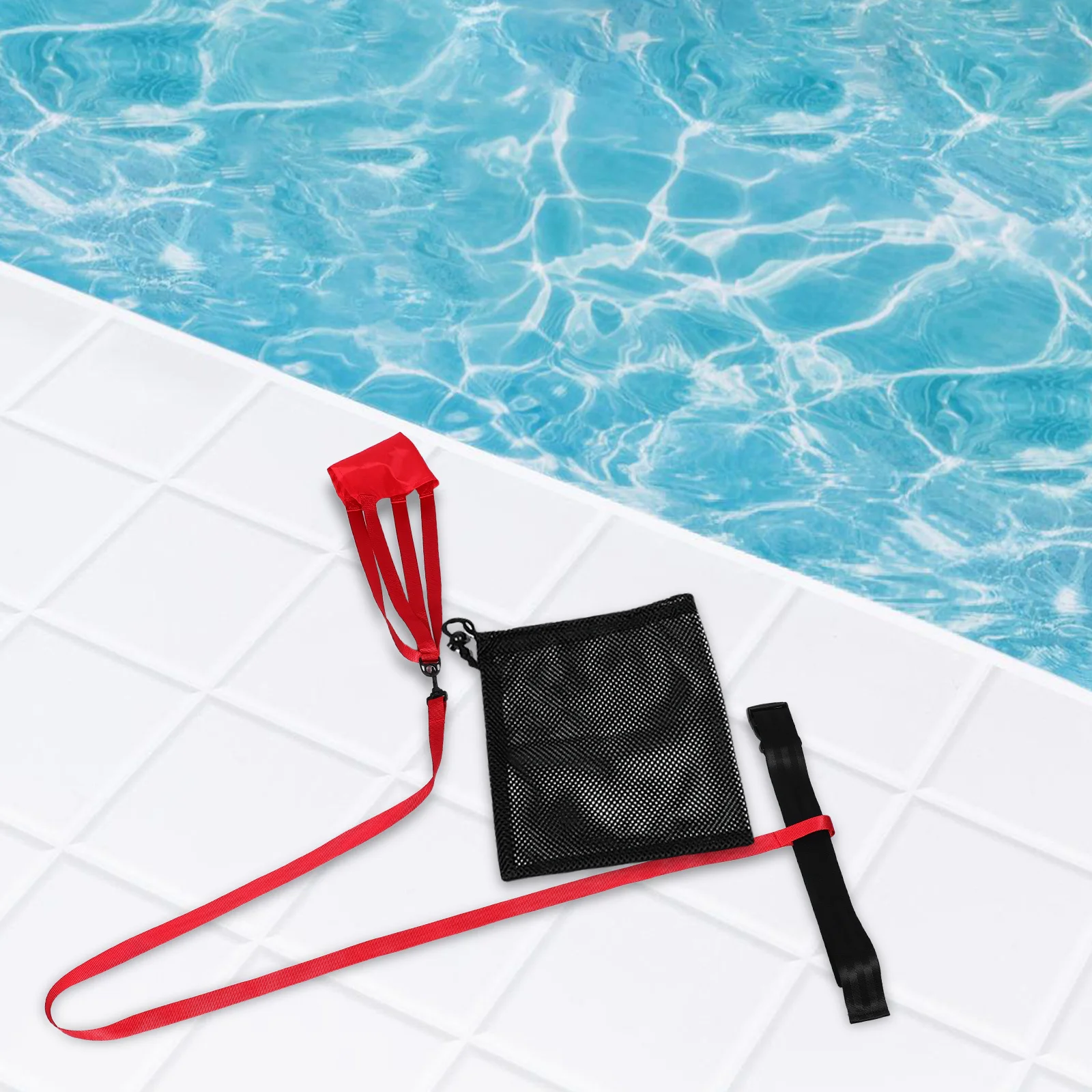 

1Set Swim Parachute Red 20cm Resistance Training Equipment for Swim Speed Strength Pool Exercises Swimming Equipment