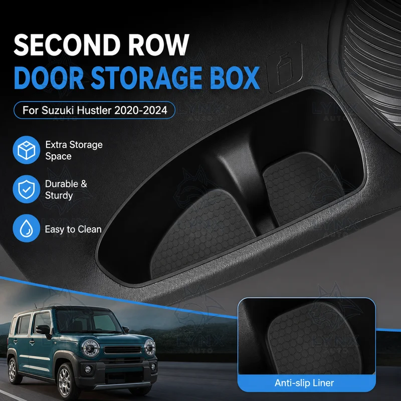 For Suzuki Hustler 2020-2024 Second Row Door Side Storage Box Car Door Organizer Pocket Car Accessories Upgrade