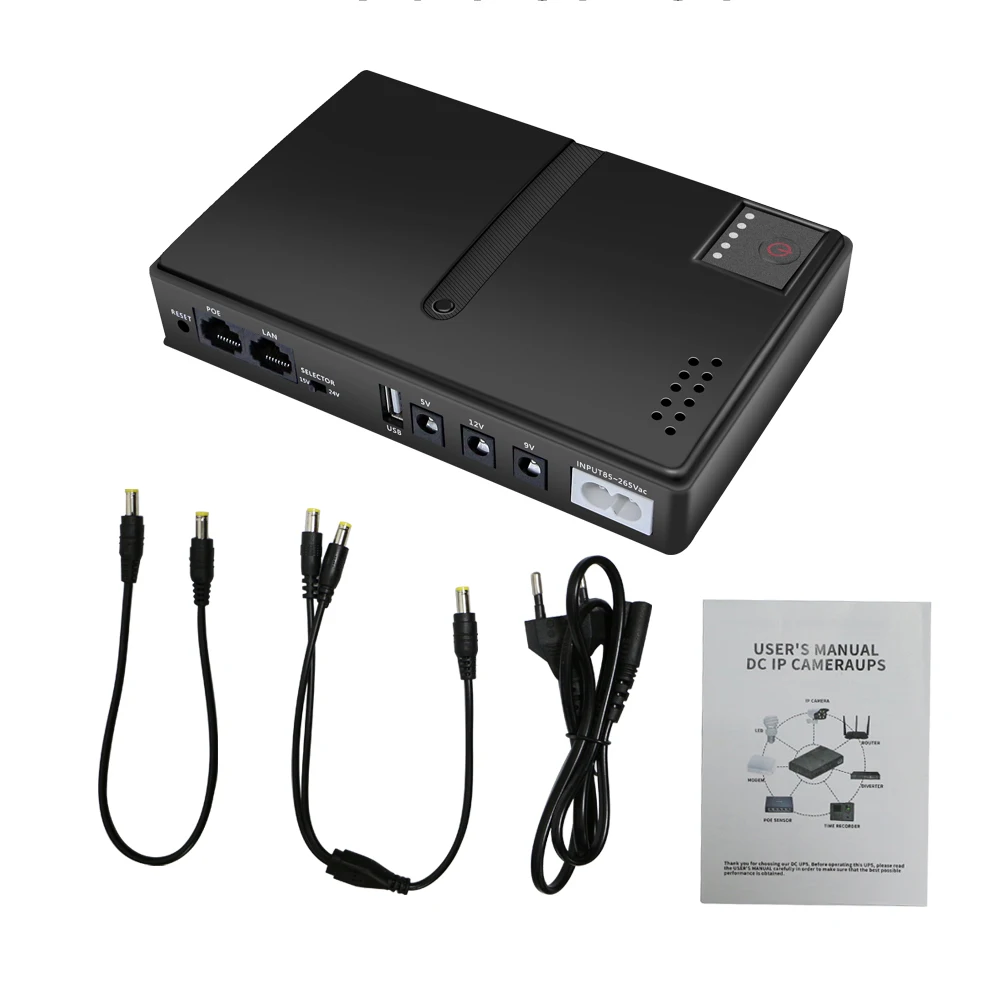 1036P Mini Portable Route UPS 36W 5V9V12V Uninterruptible Power Supply for WiFi Router Large Capacity Standby Power Adapter