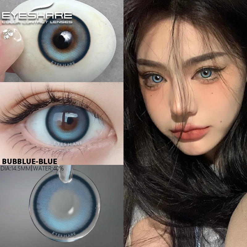 EYESHARE 1 Pair Big Eye Korean Lenses Colored Contact Lenses for Eyes Fashion Contact Lenses Yearly Blue Lenses Gray Eye Lenses