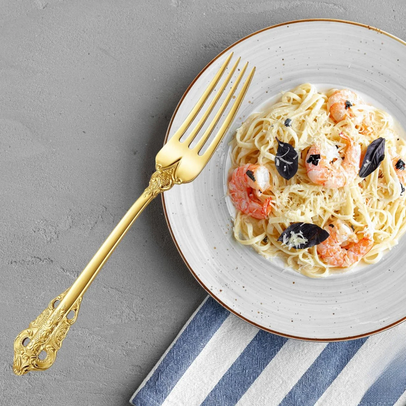 Juego de tenedores de cena Vintage de 8 pulgadas, tenedores de acero inoxidable 18-10, tenedores de mesa dorados con espejo, cubiertos de lujo, tenedores de postre, suministros para fiestas