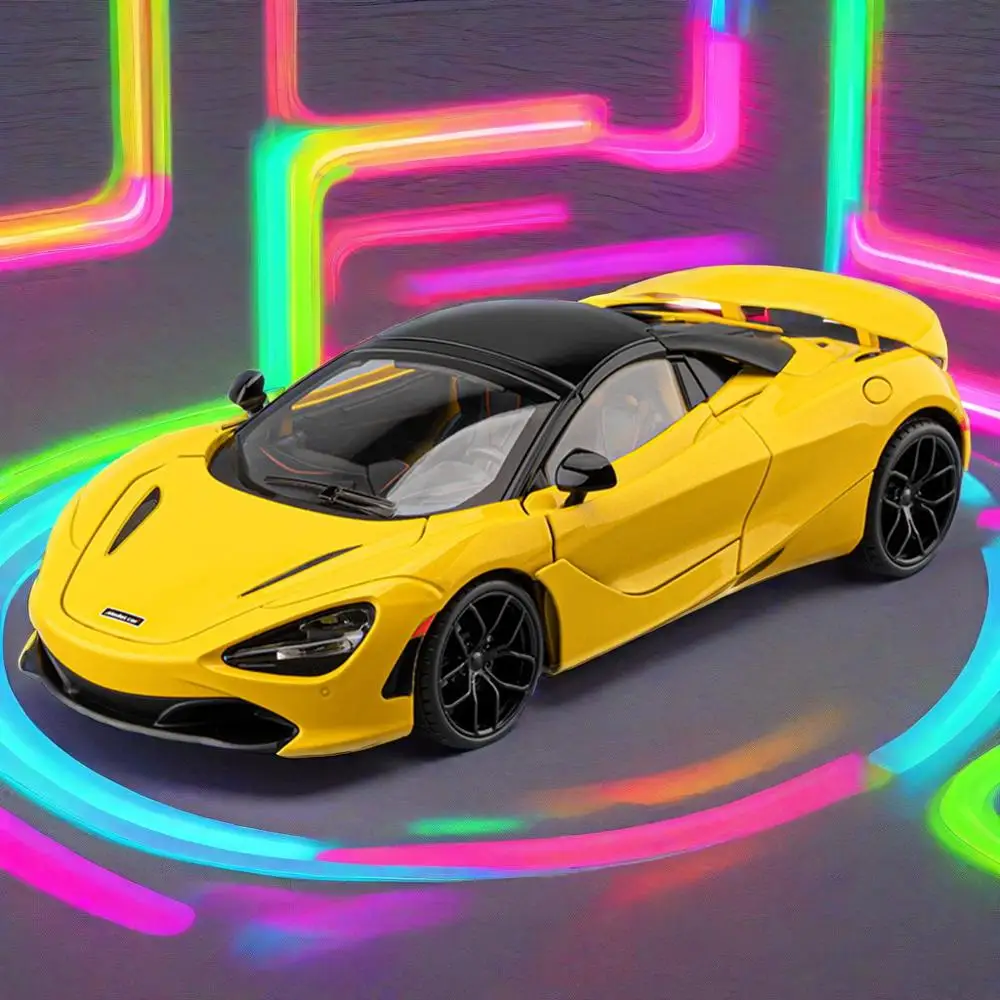 

1:18 720S суперкар, имитация звука и света, модель автомобиля, литая под давлением металлическая игрушка из сплава, детский автомобиль, подарок