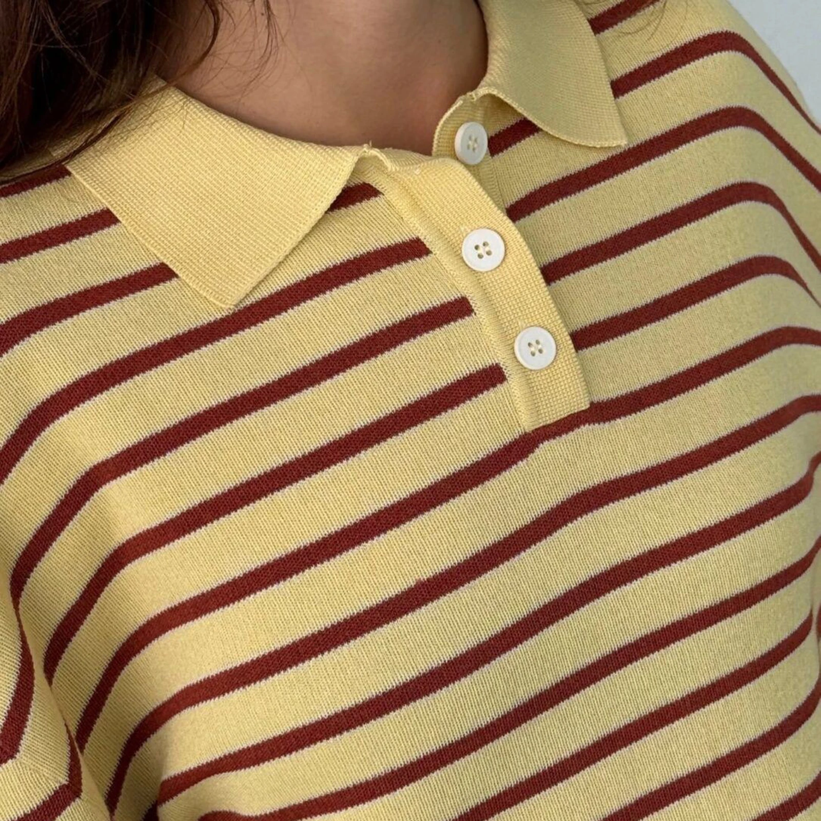 Neue Mode Frauen Gestreiften Kragen Pullover Lose Langarm Pullover Stricken Tops Casual Winter Herbst Kleidung S-XL