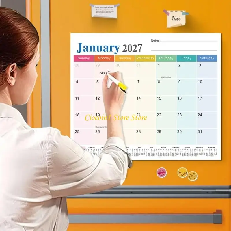 A3PC 2026 Wall Planner For English Study Thick Paper Simple Installation Home Office Decors Daily Planner Calendar