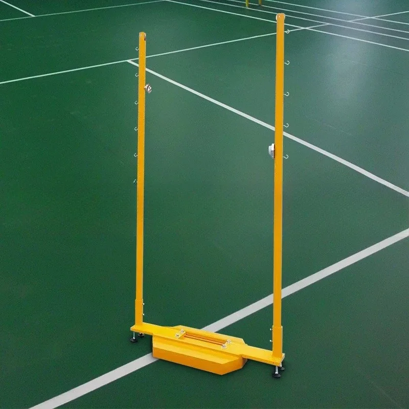Mobile standard indoor badminton grid frame, solid all-cast iron badminton column, double-column one-piece net column
