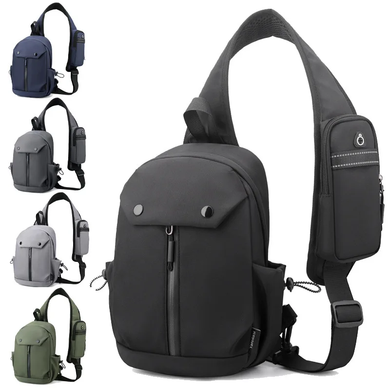 Fashion Chest Bag Backpack Oxford Single Shoulder Chest Bag Water-Resistant Commuter Outdoor Sports Phone Pouch Crossbody Bag
