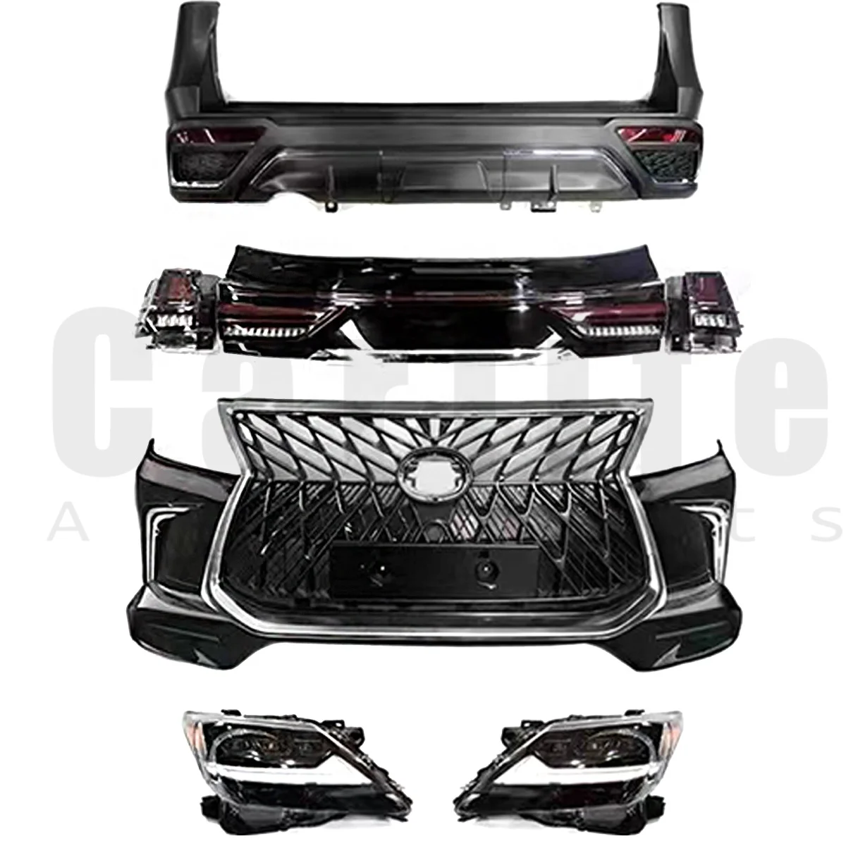 Car bumpers parts Lexus LX570 2008-2015 year facelift to 2020 model with bumpers grilles headlights taillights