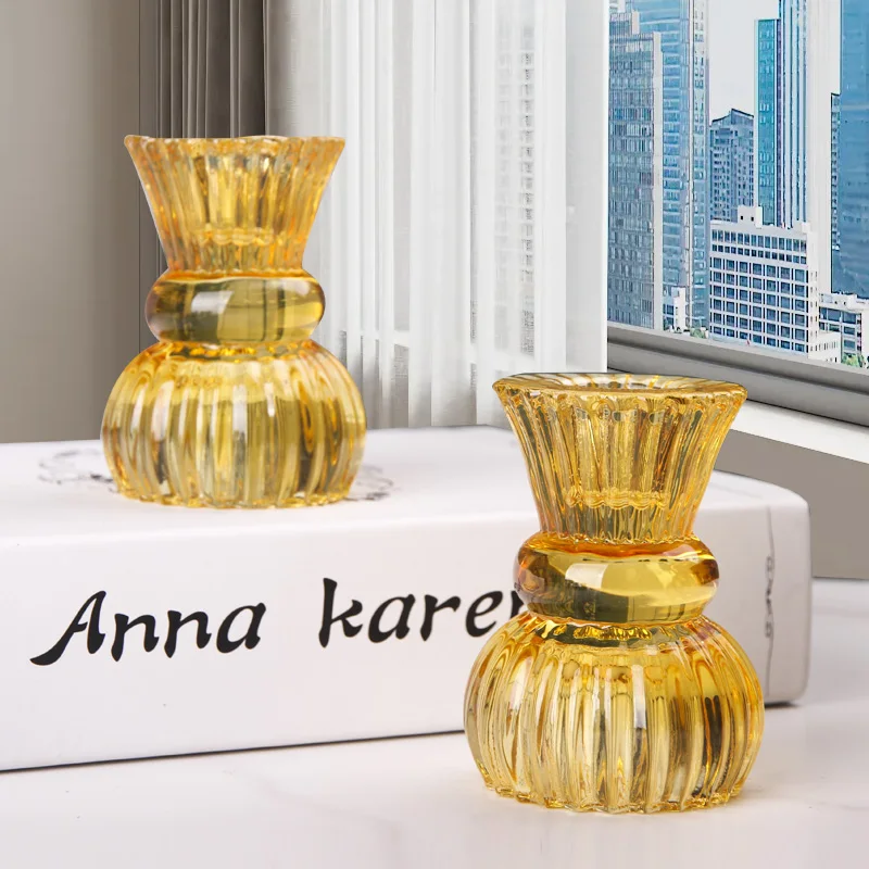 

Красочный стеклянный подсвечник, романтический домашний орнамент для ароматерапии