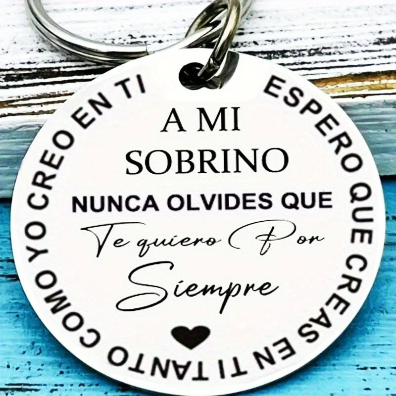 1PC TO MY Nephew NIECE Engraved Keychain Key Ring Believe Inspiration Birthday Graduation Gift Sobrino Sobrina