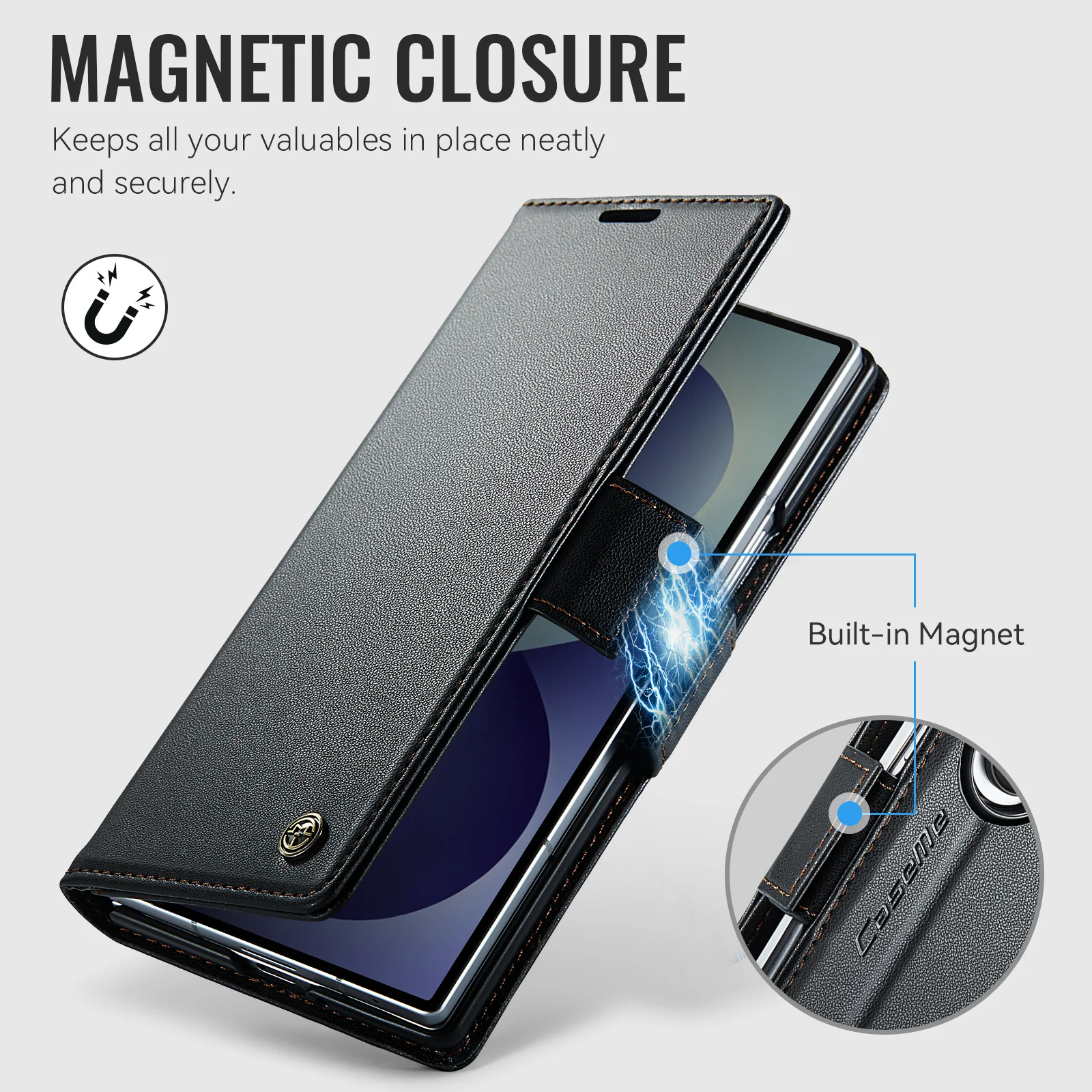 Case For Samsung Z Fold 8 Ultra 8 7 6 5 4G 5G 2026 Leather Kickstand Card Holder Pocket Stand Flip Magnetic Flip Full Cover