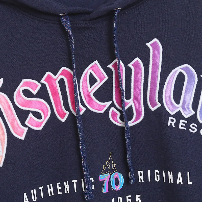 Disney sweat à capuche polaire Disneyland 70th anniversaire lettre broderie veste à capuche femmes pull décontracté pull haut