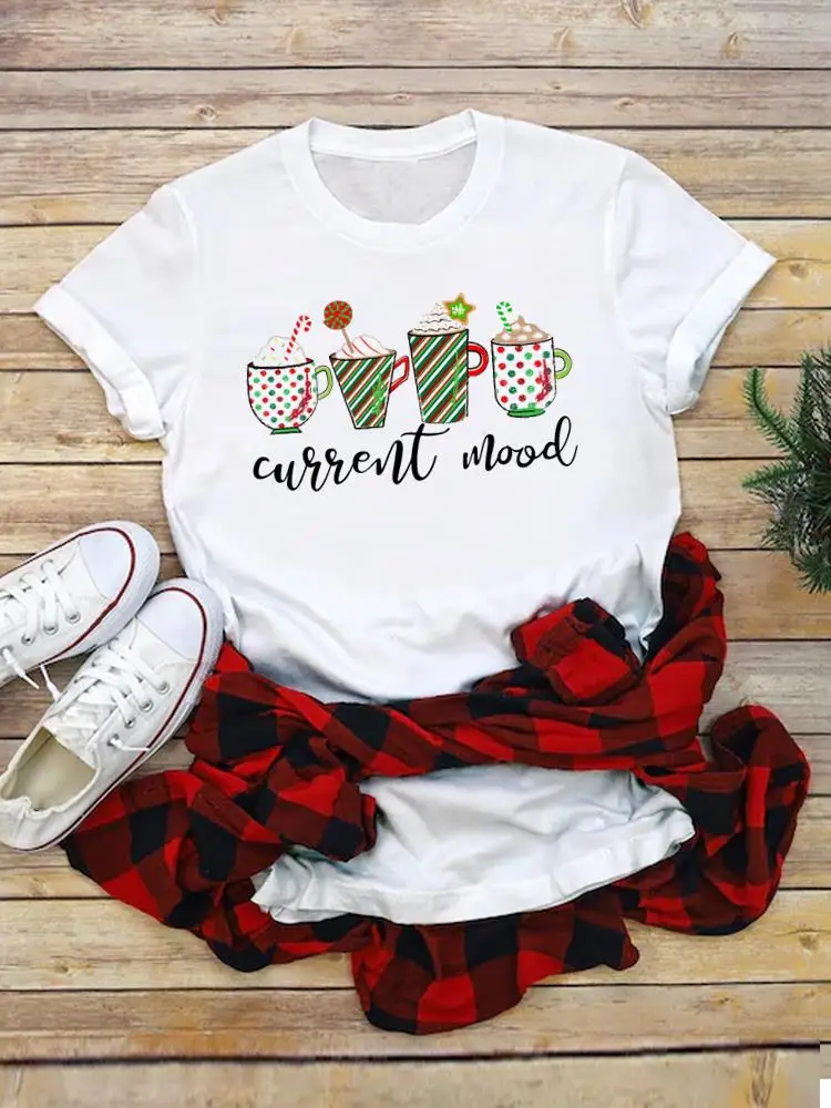 Lettera Sweet Happy Holiday Top vestiti carini maglietta stampata moda capodanno natale Tee abbigliamento donna T-Shirt grafiche