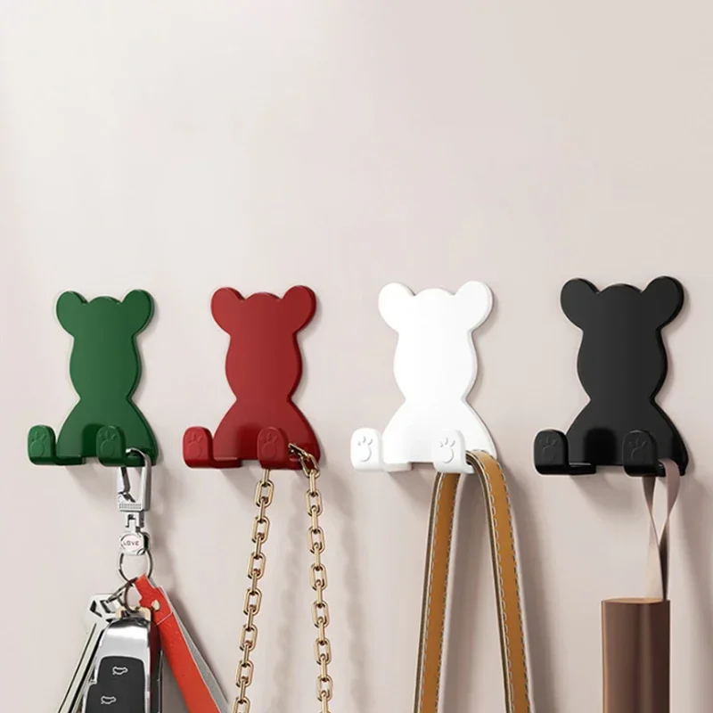 Self-Adhesive Wall Decoration Hook Creative Bear Phone Holder Key Hanger Hook Home/Office Data Cable Clip Wire Desk Organizer