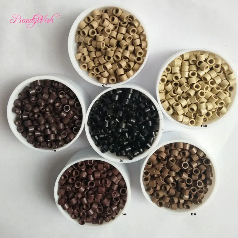 3.5x2.0 Screw Micro Ring Hair Extension Microringe Micro Links Rings Beads Links With Screws Thread Aluminium  Screw Micro Ring