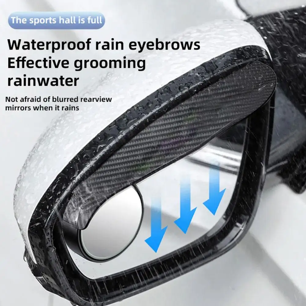 

2-in-1 Car Side Mirror Covers With Blind Spot Spot Mirror, Rearview Wind Visor 360° Auxiliary Deflector Rain Adjustable Mir D8C9