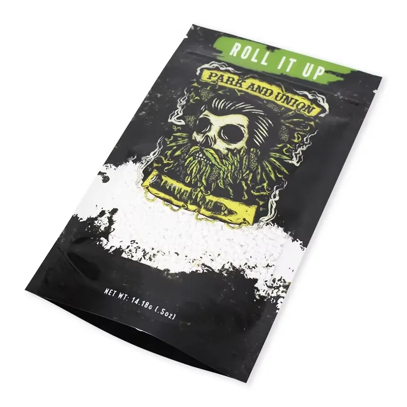 Custom Logo Resealable Mylar Bags｜High Quality 3.5g Aluminum Foil Pouch｜Black Stand up Candy Packaging with Clear Window