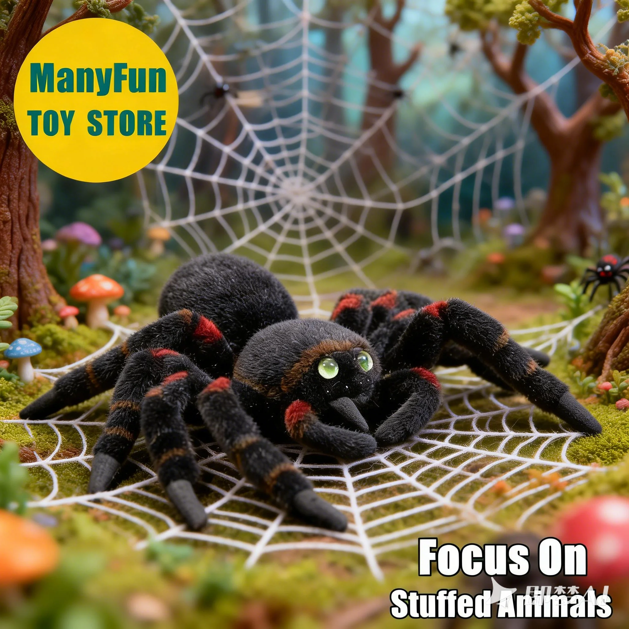 Tarantula Stuffed Animal Realistic Spider Plushie Fire Spider Plush Toy Lifelike Simulation Soft Doll Lovers