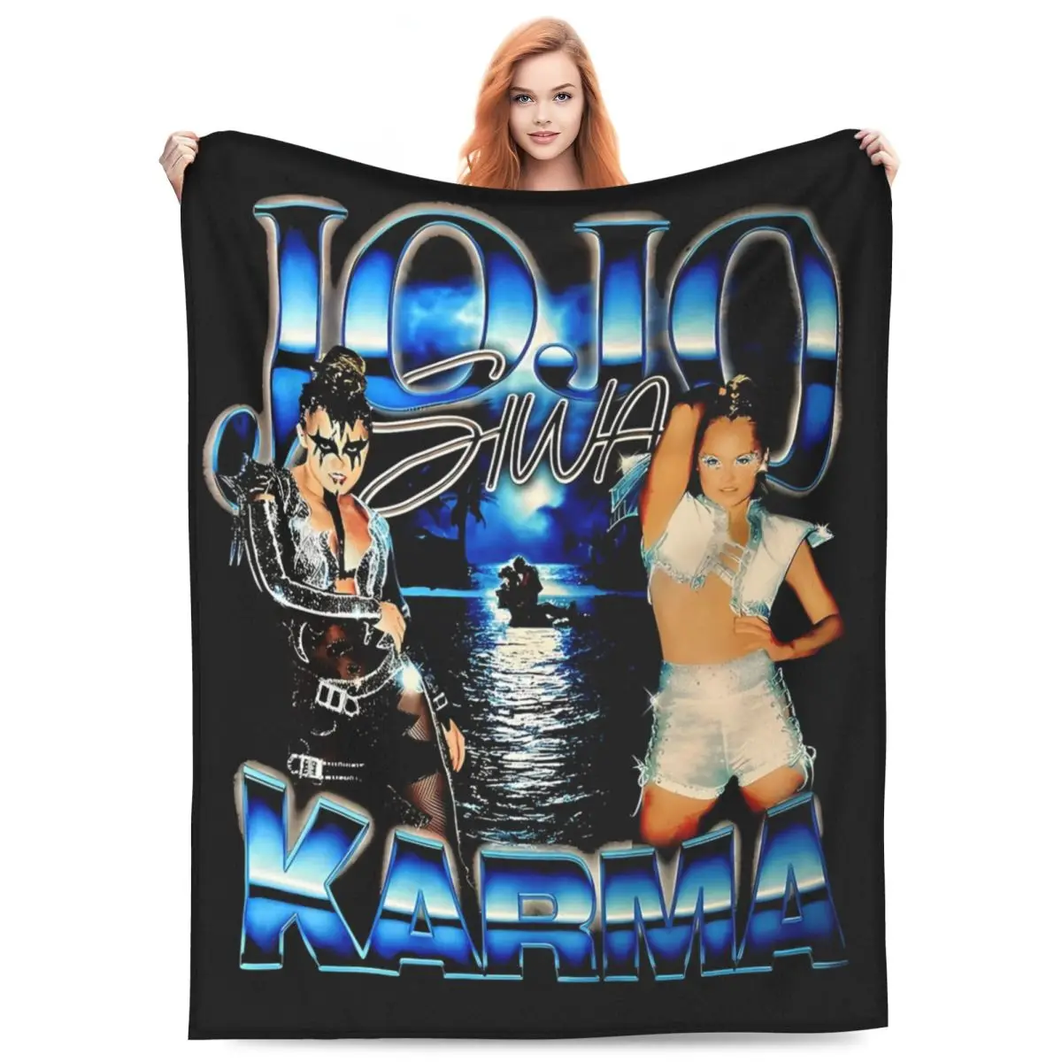 Relax Vintage JoJo Siwa Bootleg Blanket Merch Room Decorative Singer Karma Album Throws And Blanket Super Warm Velvet for Office