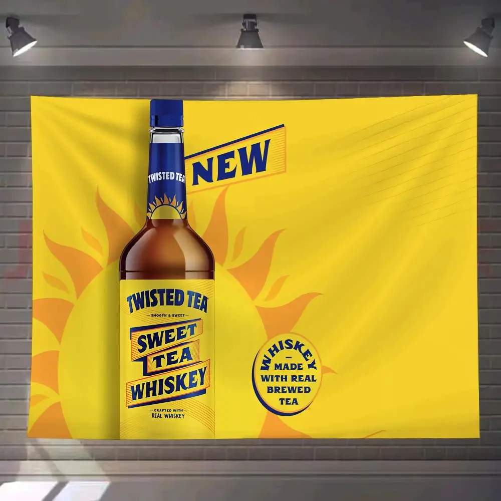 T-Twisted Tea Beer Tapestry Custom Living Bedroom Party Dormitory Interior Wall Bohemian Decoration Attached Clip