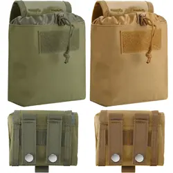 Tactical Molle Dump Pouch Foldable Drawstring Magazine Dump Pouch Adjustable Belt Utility Waist Bag Roll Up Ammo Pouch