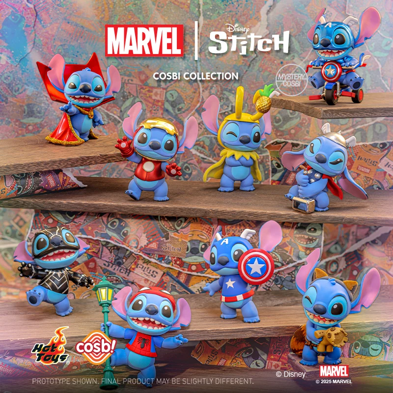 

Горячие игрушки MARVEL Stitch Cosbi, коллекция фигурок, слепая коробка, стежка как Железный человек, Человек-паук, Тор, ракета, таинственные подарки на день рождения