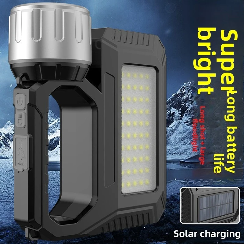 Solar COB Camping Lantern, Lantern Spotlight, TYPE-C Rechargeable Camp Light, Portable Lantern for Cross-Border Sales
