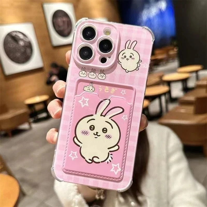Funda para tarjeta fotográfica, funda para iPhone 16 Pro Max 15 14 Plus, funda Chiikawa de dibujos animados Apple 13 12 11 Pro, funda para teléfono a prueba de golpes