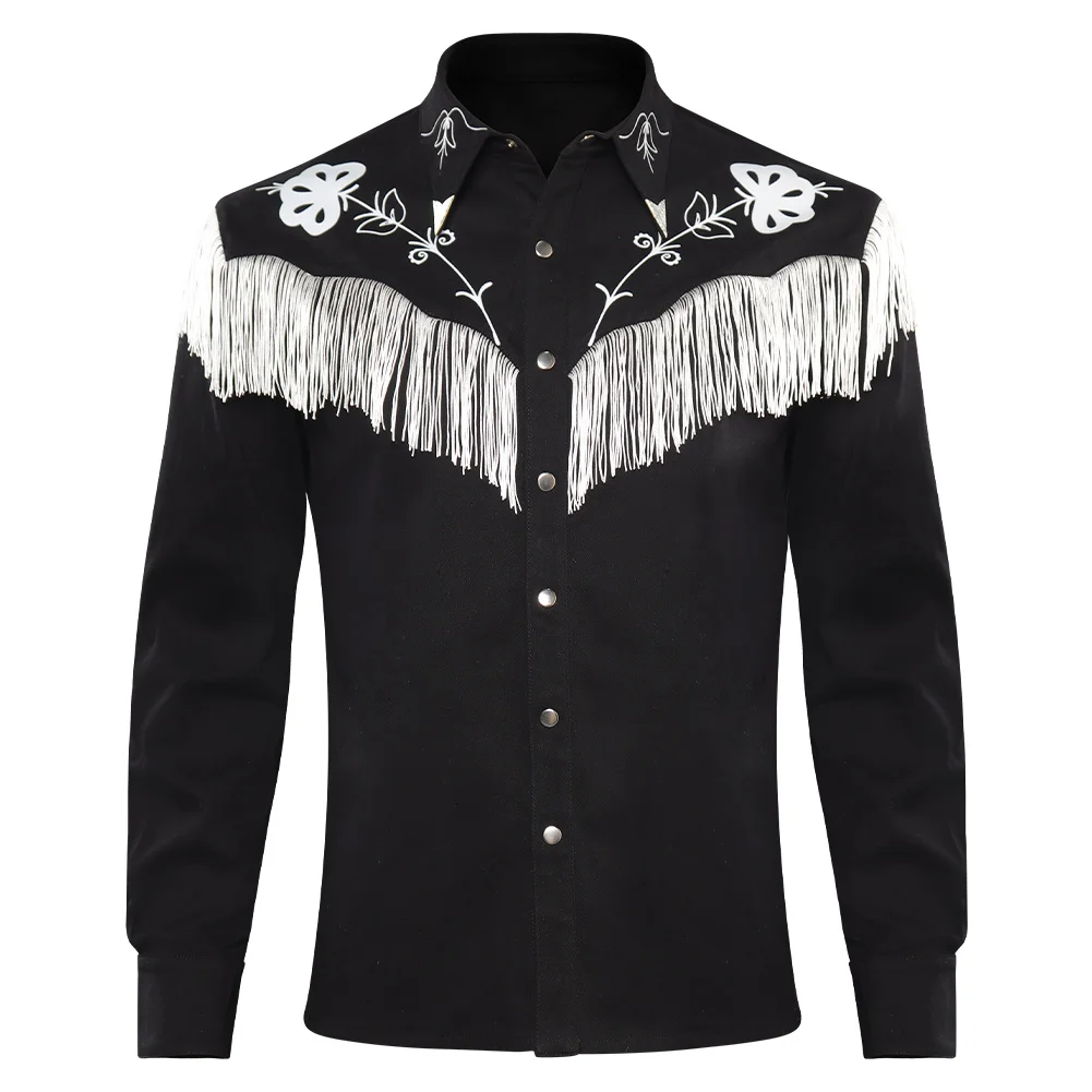 Ken Tassel Jacket Cosplay Costume Outfits  Top Pants For Adult Men Male Retro Tassels Western Shirt Coat Halloween Carnival Suit