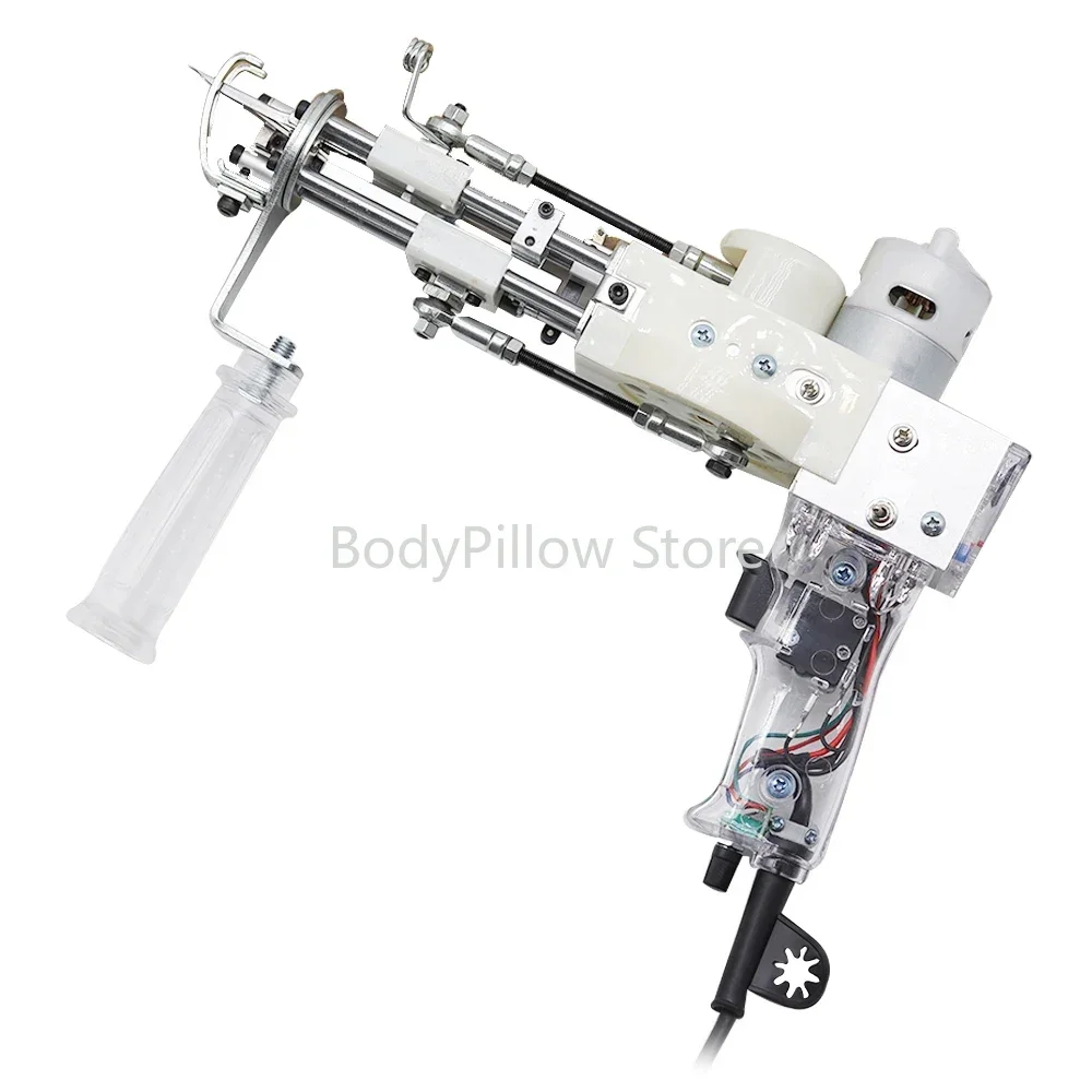 مسدس خصلة بإبرة كهربائية 2 في 1، مسدس معنقدة، معدات صامتة مزدوجة المواد، مقص فولاذي أبيض، مسدس نسيج السجاد