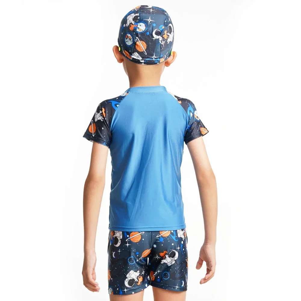 2024 New Cartoon Children\'s Swimwear Breathable Cartoon Boys Toddler Baby Split Design Suitable Swimsuit Beachwear with Hat