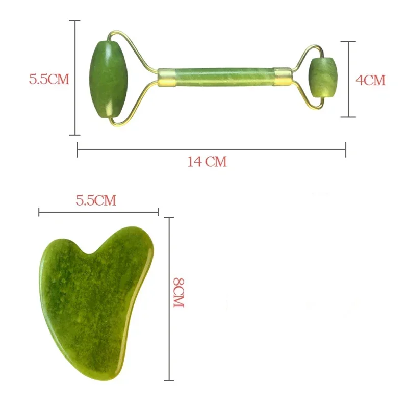 天然翡翠ローラー美顔器、かっさ用翡翠石美顔器、しわ防止リフト、フェイシャルビューティー、スキンケアマッサージツール