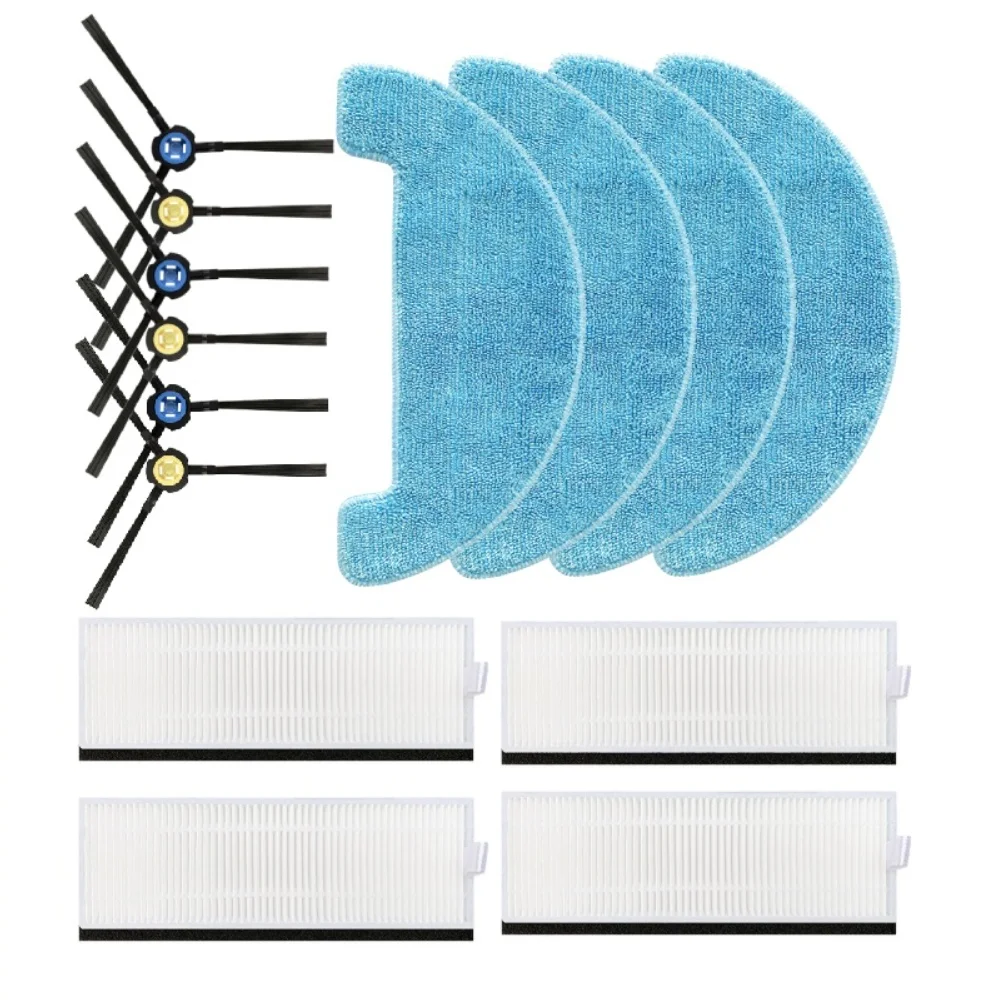 For amibot Animal For premium H2O/Connect X782 X810 Robot Vacuum Includes 4 Filters 4 Mop Cloths 6 Side Brushes