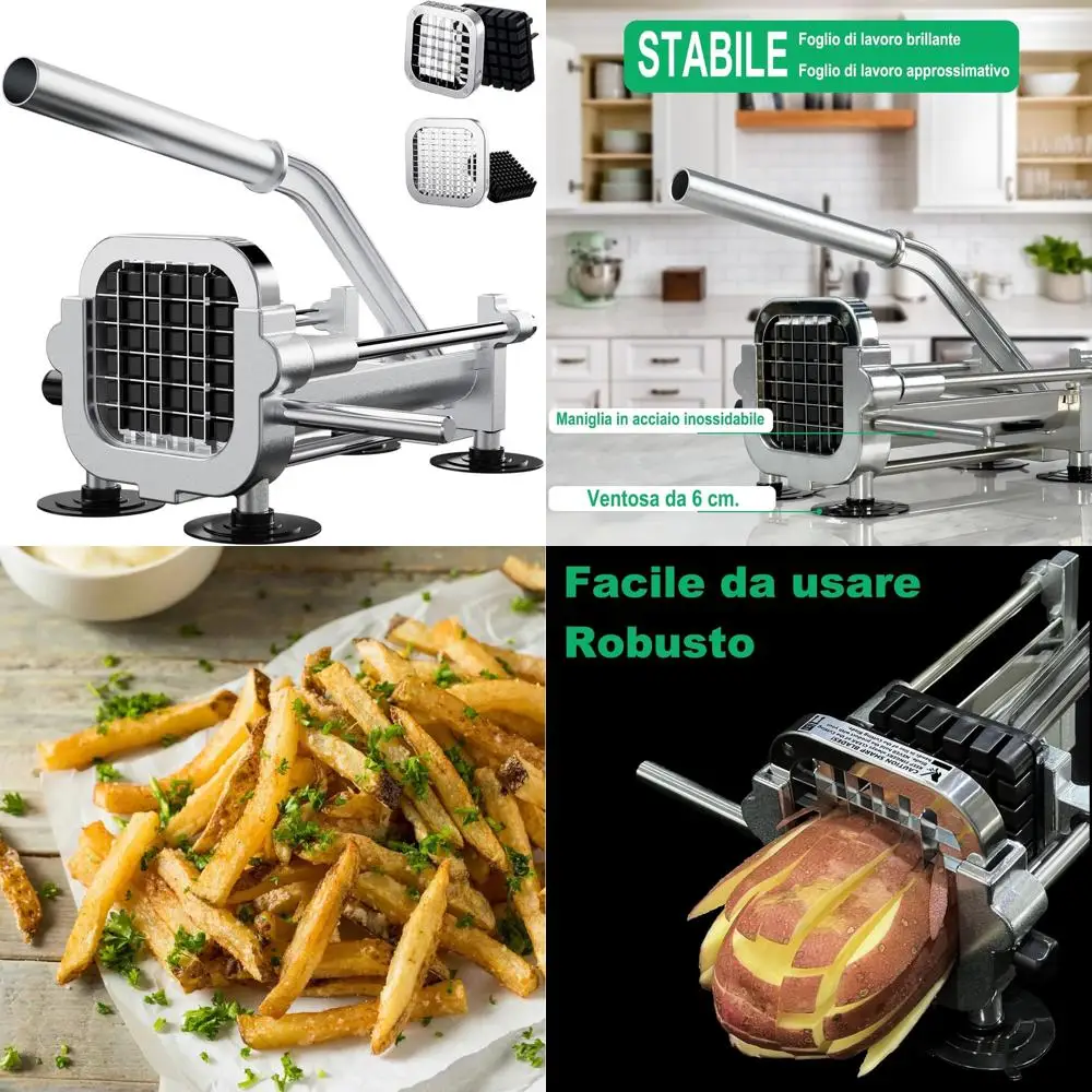 

Набор сверхмощных нарезки для жарки и овощей из нержавеющей стали с лезвиями 1/2 и 1/4