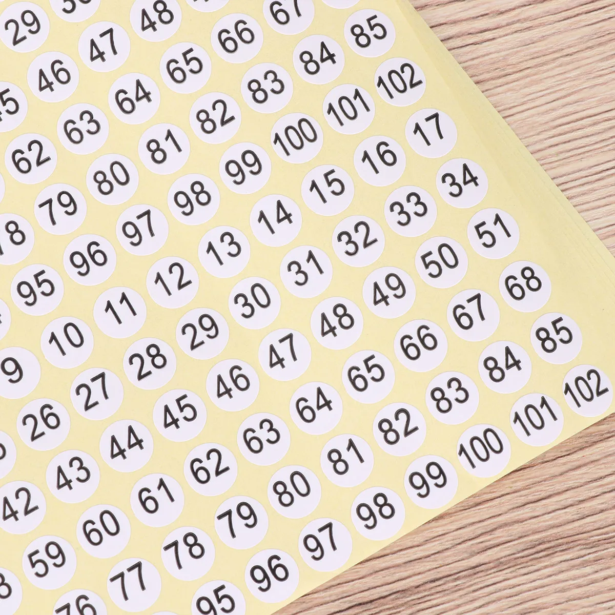 

3060Pcs Clothing Number Labels Round 1 to 102 Self Stick Stickers for File Folder Sorting Card Box Packaging Home Office