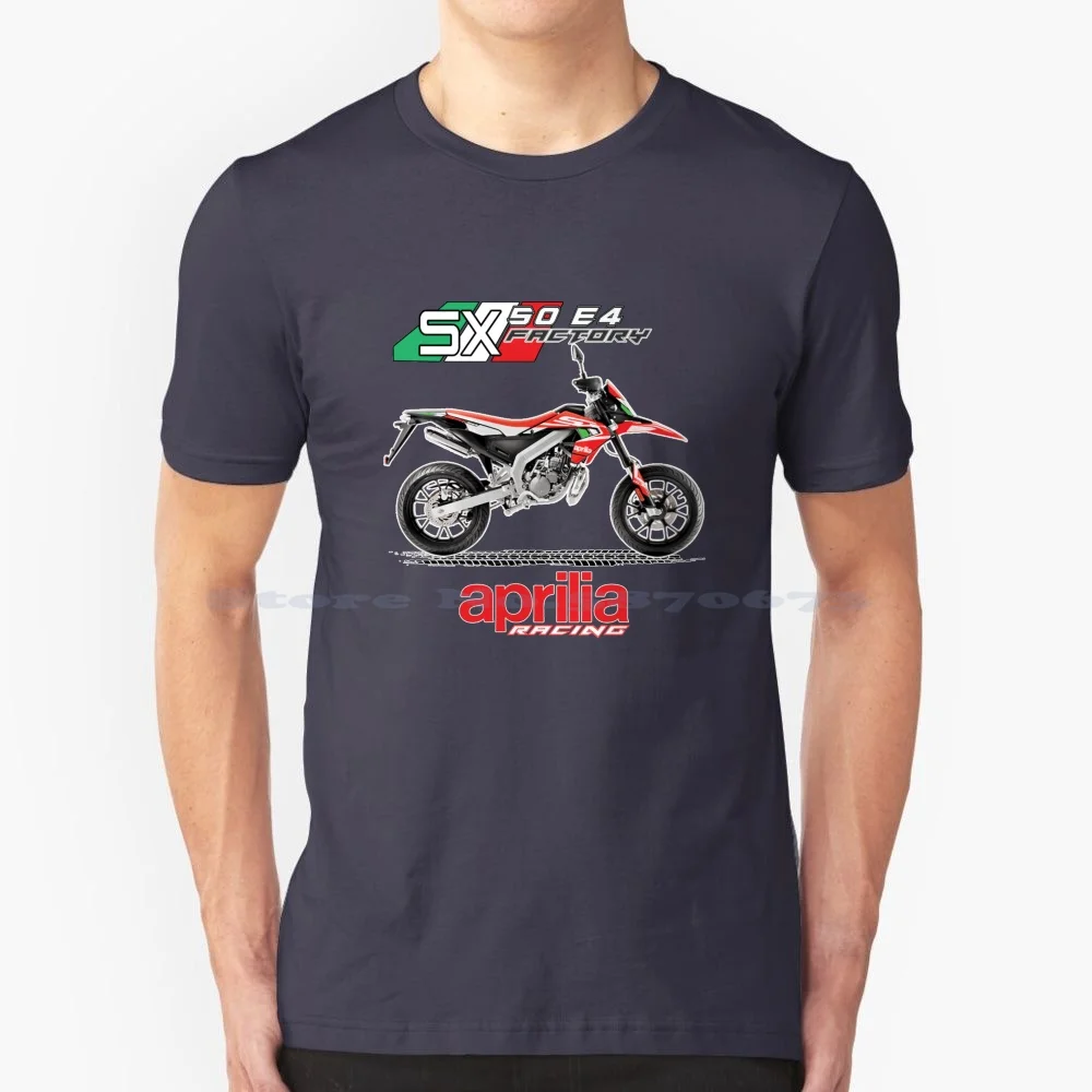 Designer Motorcycle Of Sx50 Factory E4 T Shirt 100% Cotton Tee Racing Sx50 Factory E4 Sx 125 E5 Tuono 125 E5 Tuono 660 E5 Tuono