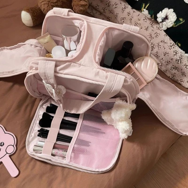

Large Capacity Cosmetic Bag Women Travel Wash Handbag Bathroom Partition Shower Makeup Pouch Unisex Toiletries Organizer Purse