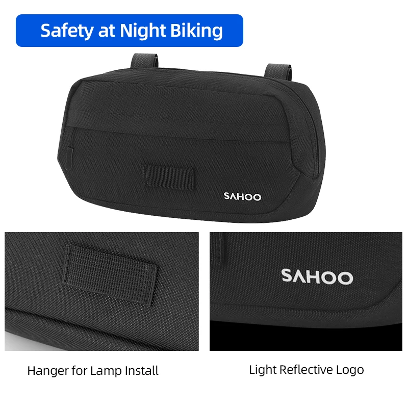 MTB Road Bike Handlebar Panner Bag Large Capacity Front Frame Tube Bag Pouch 600D PVC Cycling Backpack Sling Bag