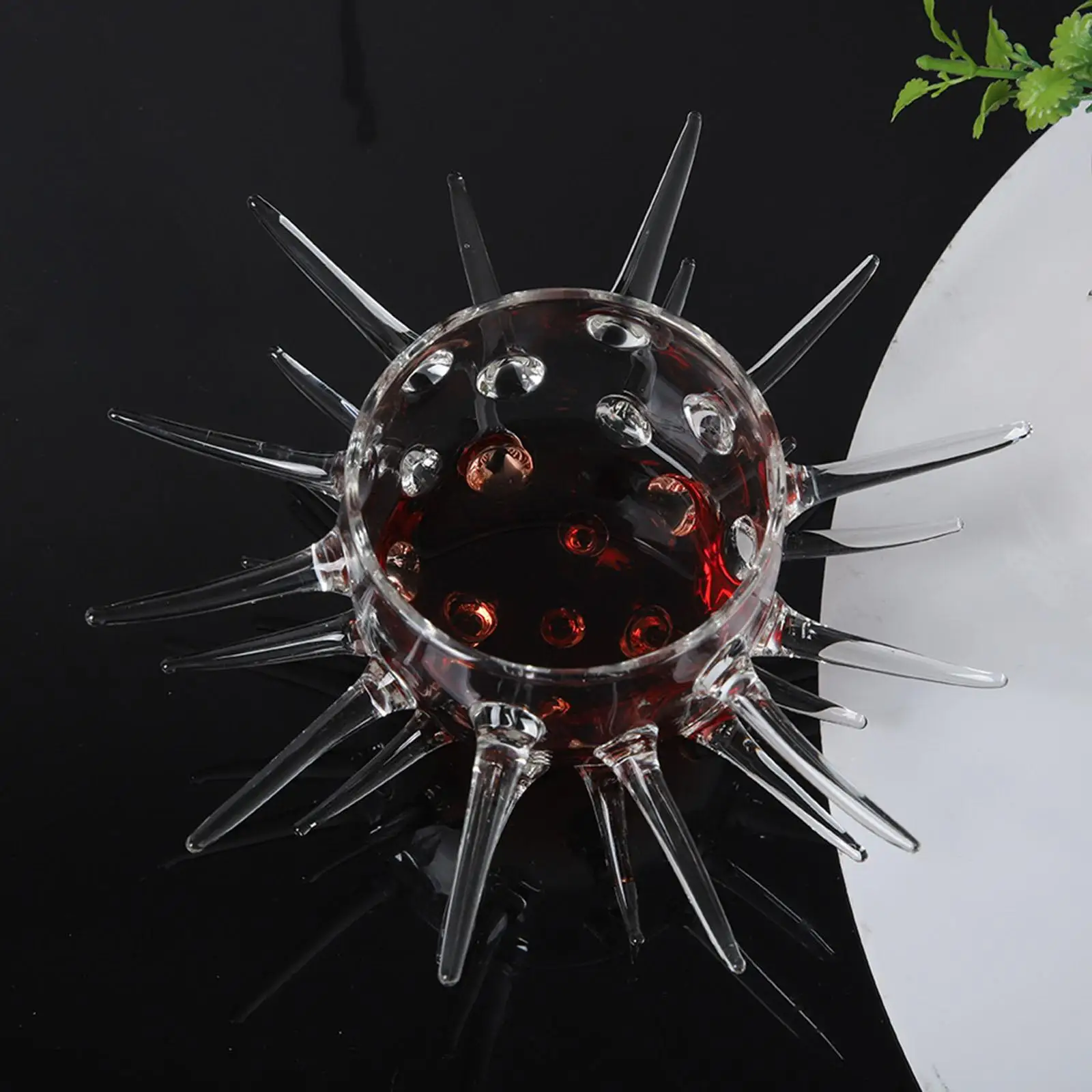Sea Urchin Cocktail Glass Creative Shot Cup for Wine Tasting Party Funny Goblet Drinkware 5oz Clear Glass Gift for Loved Ones