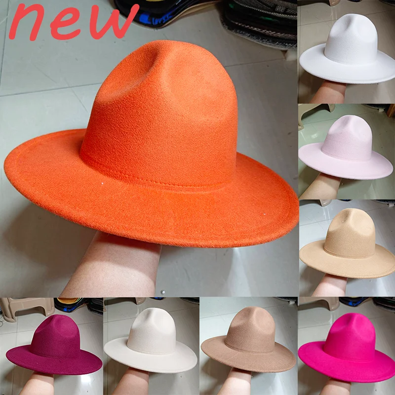 Fedora hat 7 cm brim jazz hat volcano top large brim panama men\'s and women\'s fedora hat шляпа женская sombrero