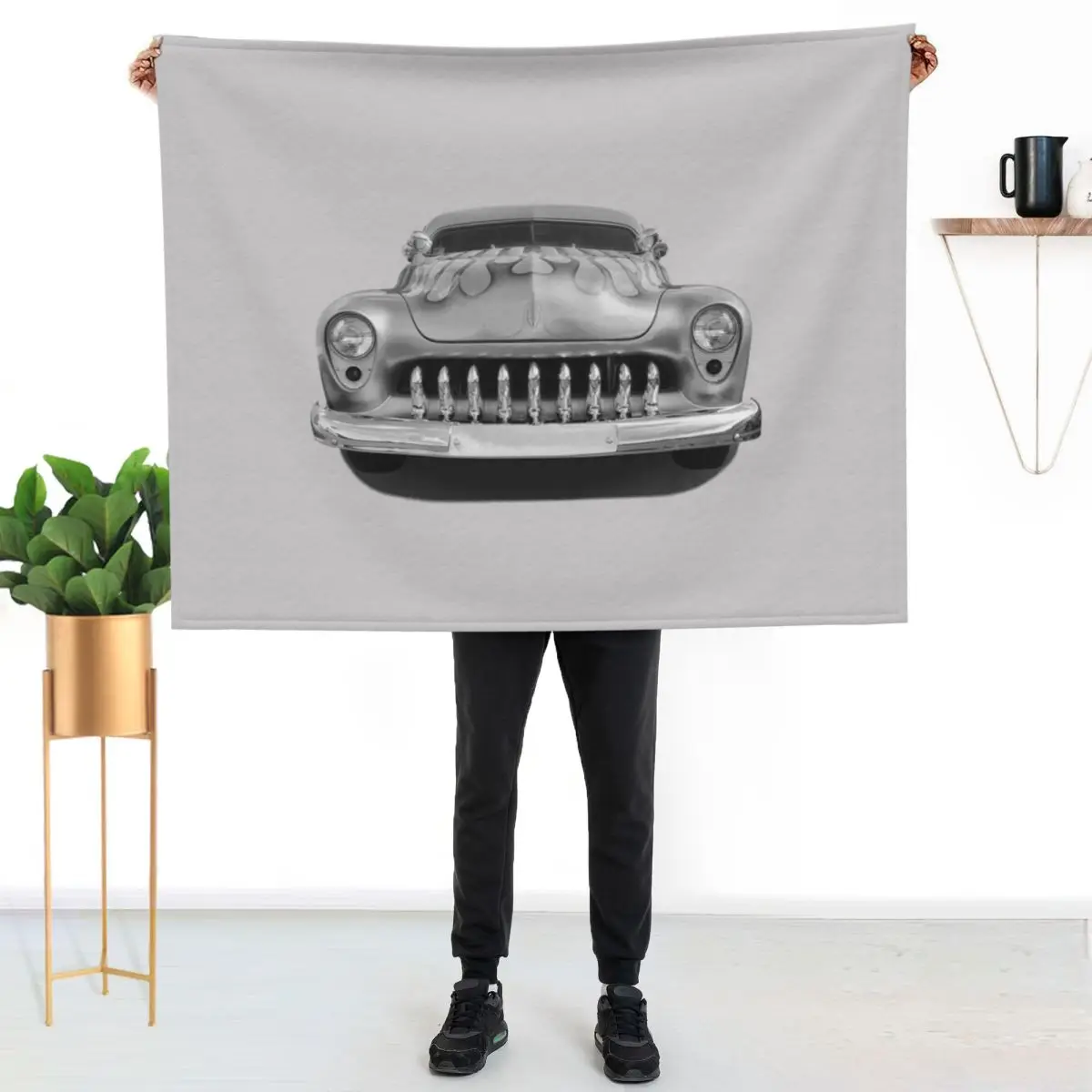 1950 Mercury Cruiser Throw Blanket Cute Plaid Custom Warm blankets and throws Luxury Designer Retros Blankets