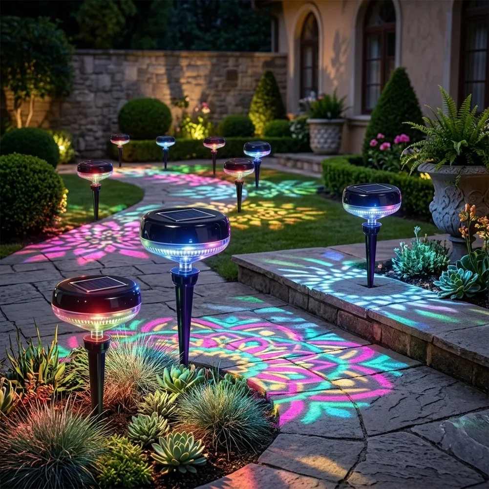 Auto-Activated Solar Landscape Lights with Remote Color and Brightness Control and All-Weather Rated Enclosure