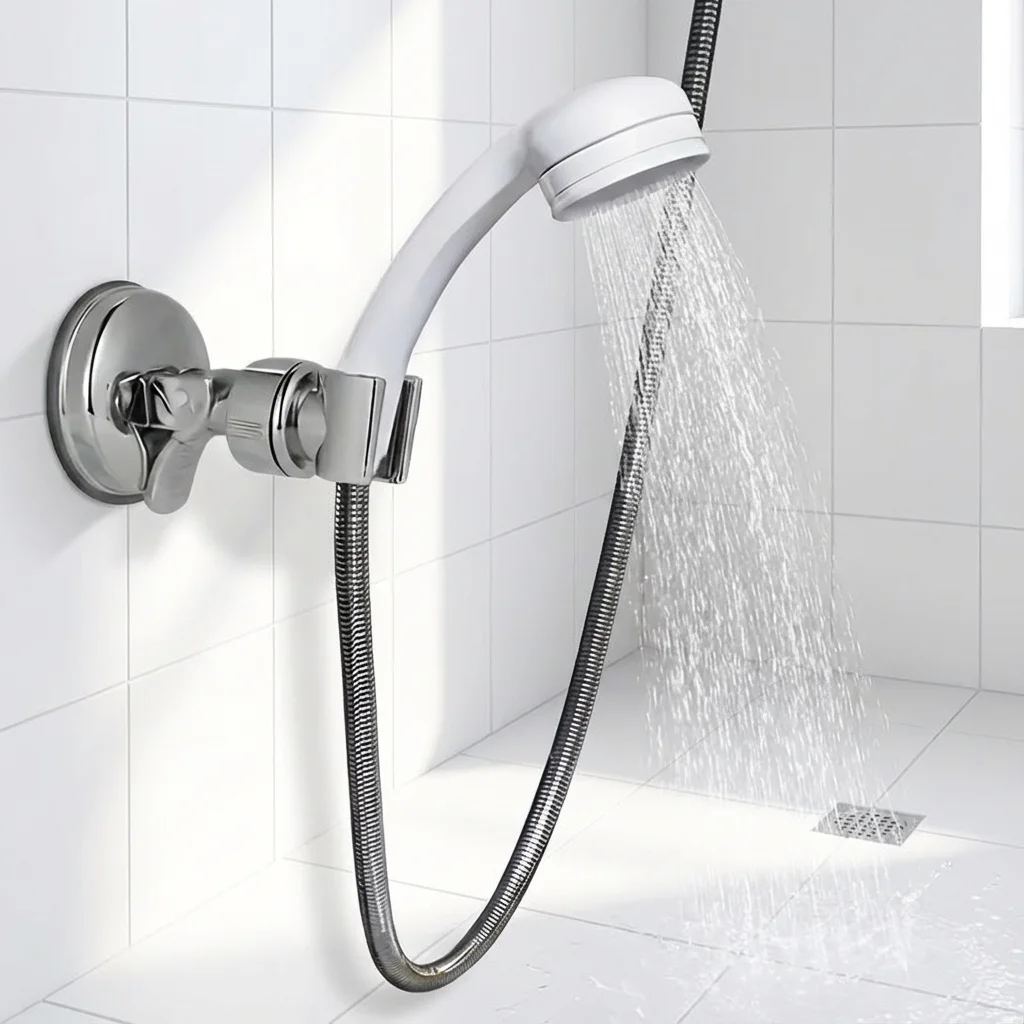 

Best Seller! Nail-Free Shower Head Base - Strong Adhesive Rotatable Non-Slip No Falling Bathroom Shower Helper
