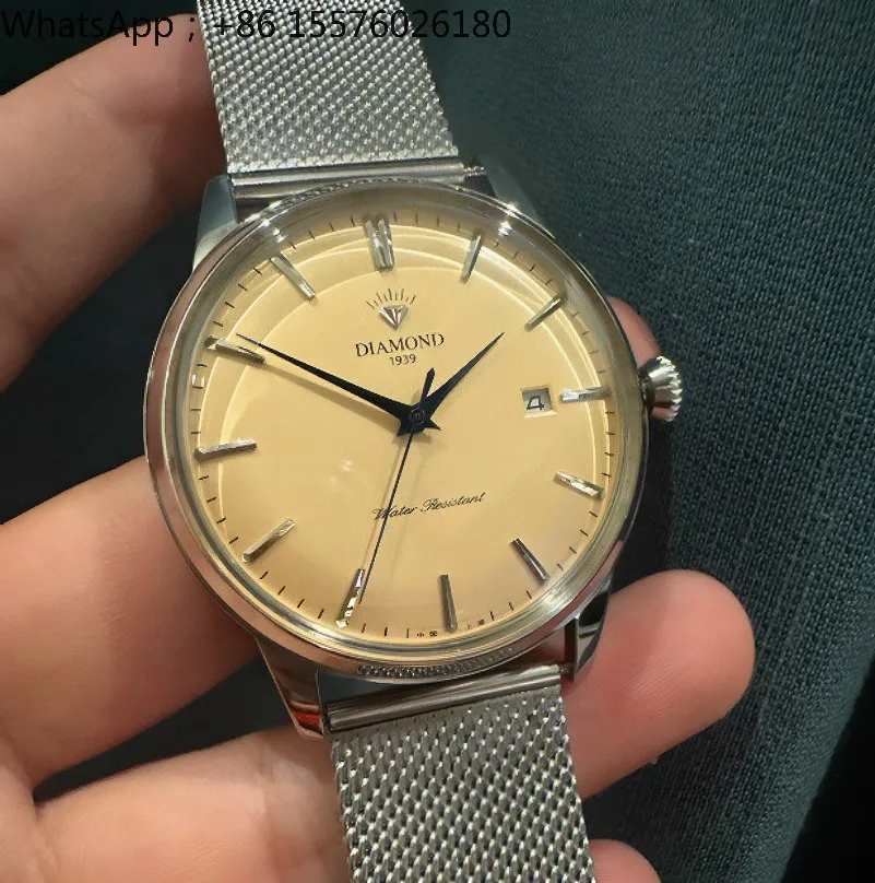 Watch Simple Big Three-pin Automatic Winding Mechanical Watch Classic Bubble Mirror Retro Ultra-thin Boys Watch