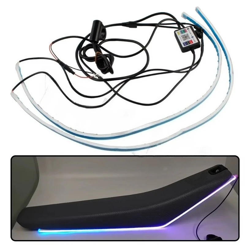 APP Controlled RGBW RGB LED Strip Seat Light Bar for Motorcycle Multi‑Color Decorative Motorbike Modification Accessory