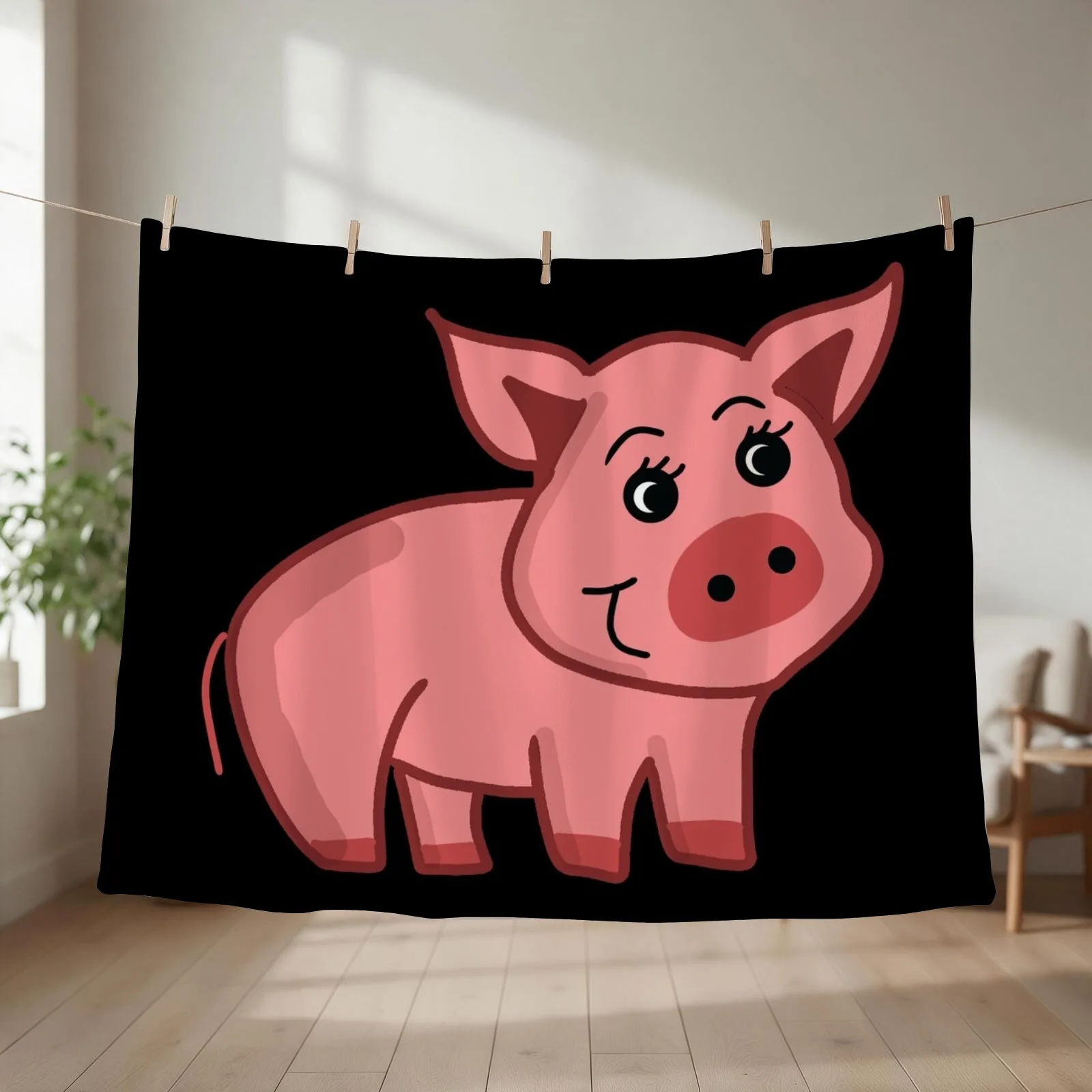 Cute Piggies Throw Blanket couch cozy soft plush fuzzy picnic outdoor blanket