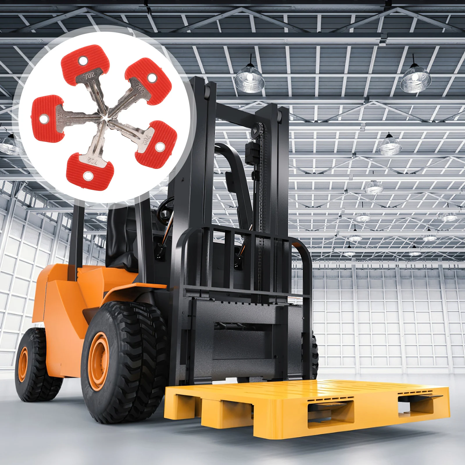 

5PCS Electric Forklift Truck Tractor Keys Construction Equipment Keys Hydraulic Forklift Key Starter Key Safety Lock