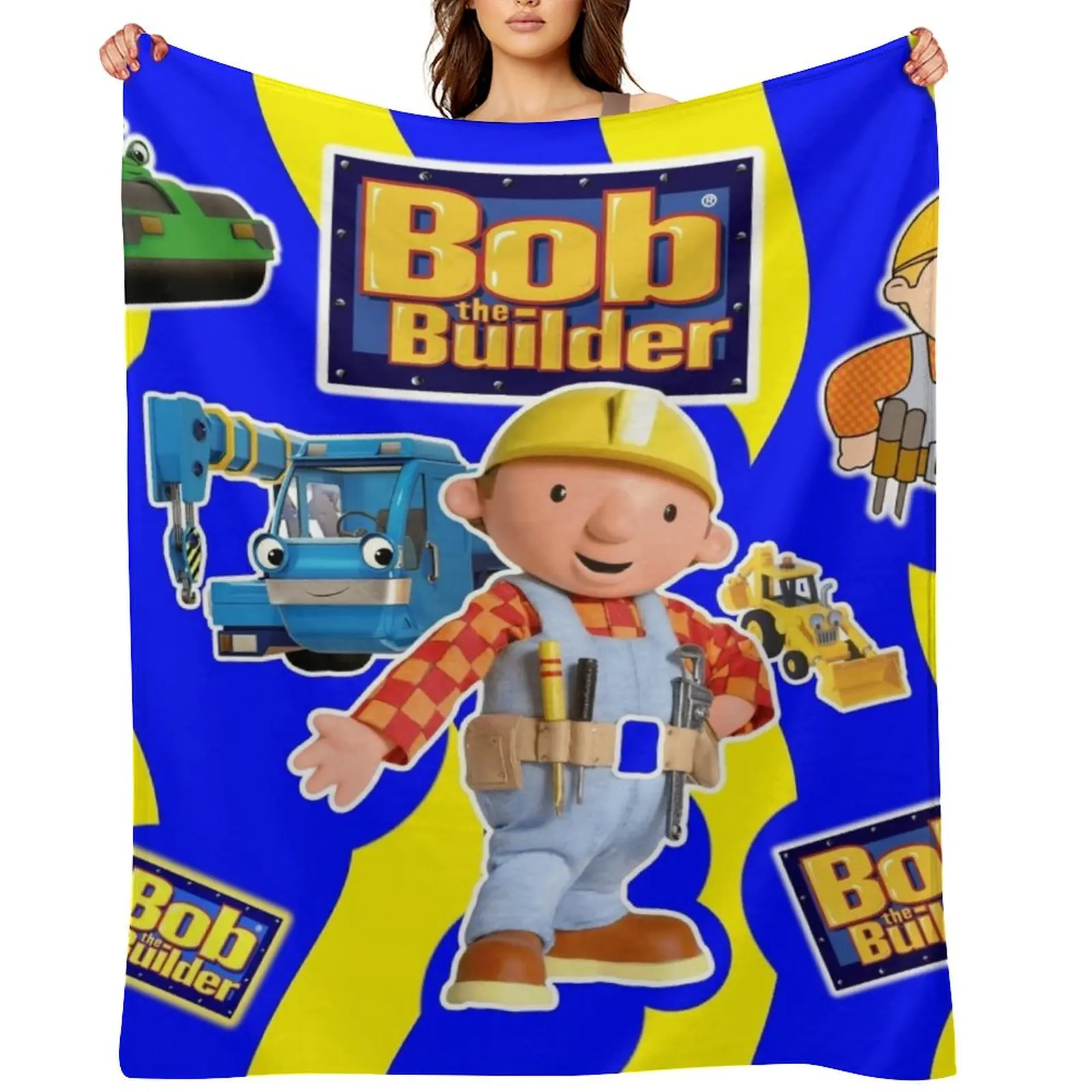 

Bob The Builder Abstract Throw Blanket Hairy Luxury St Plush Thins Blankets
