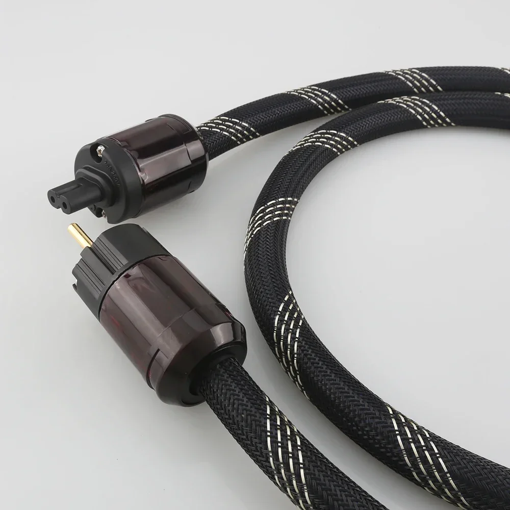 كابل طاقة تيار متردد عالي الجودة من Audiophile مع قابس Schuko EU US AU سلك سلك نحاسي نقي مكبر صوت CD DAC وأي مكونات HIFI