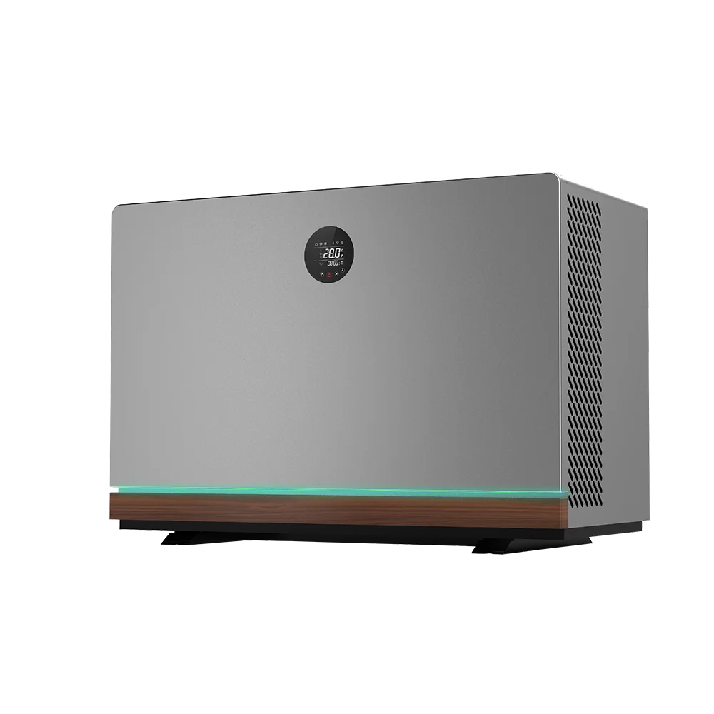 عالية الكفاءة الذكية واي فاي R32 مصدر الهواء مضخة الحرارة تعمل بالطاقة الكهربائية التيتانيوم مضخة الحرارة لحمامات السباحة في الهواء الطلق الفندق A +++