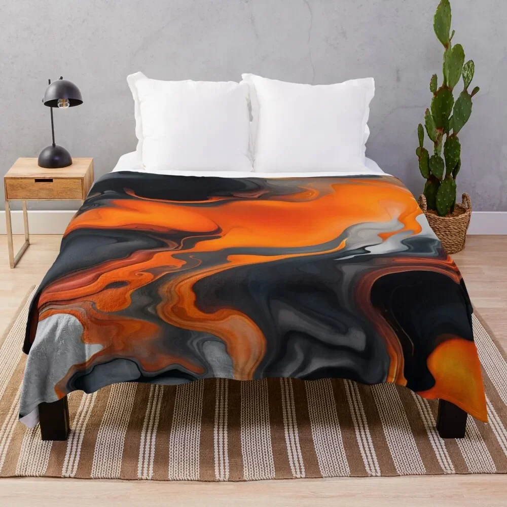 

Translucent Burnt Orange White Black Grey Abstract Throw Blanket Soft Cozy Blanket for Pet Kids Adults